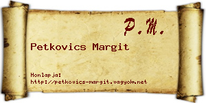 Petkovics Margit névjegykártya