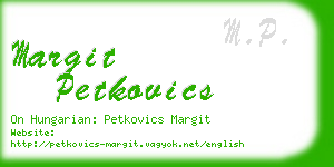 margit petkovics business card